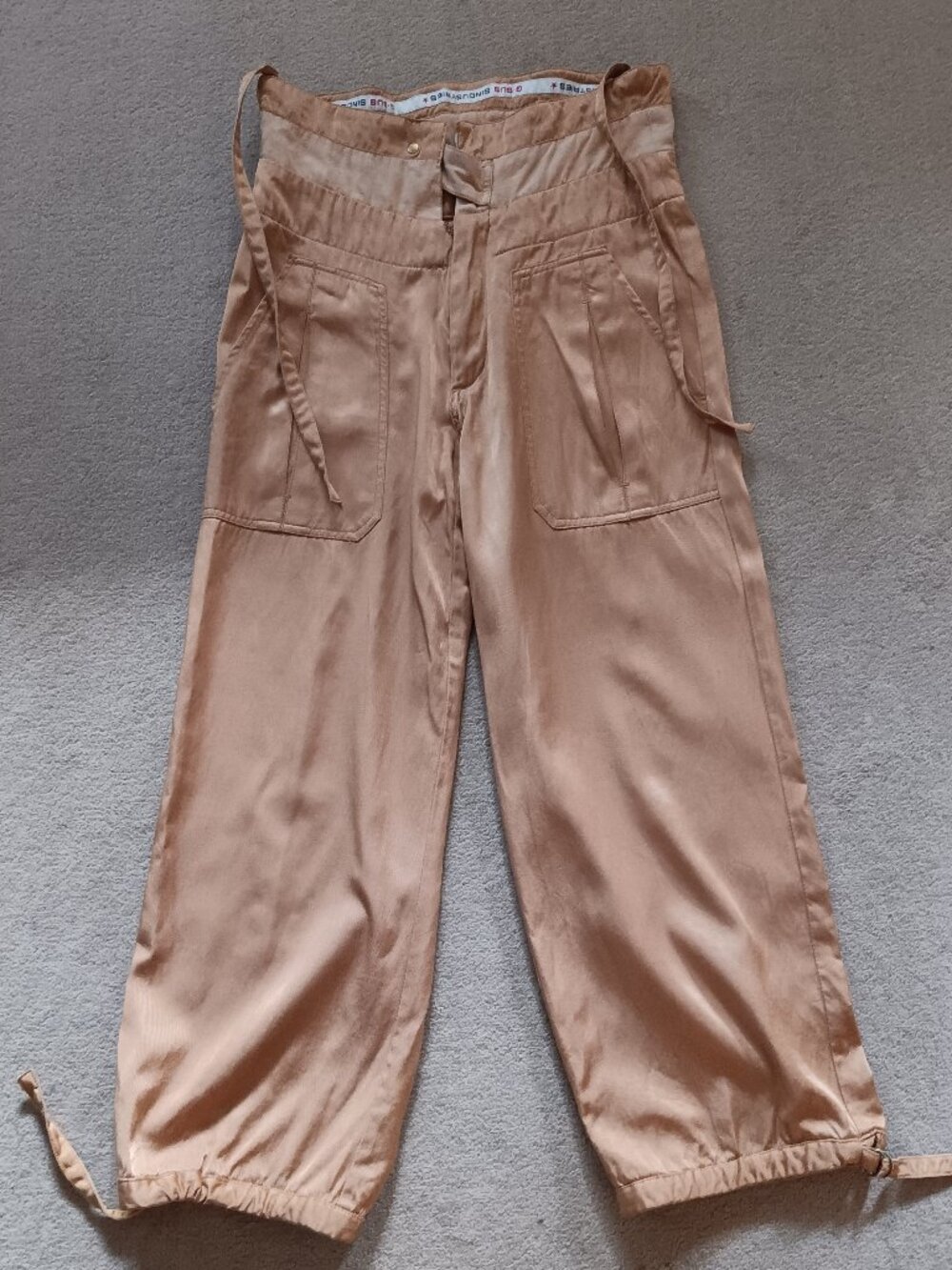 Y2k Relaxed Joggers Womens 28 Early 00s Streetwear Grunge Skater Punk Boho Gold